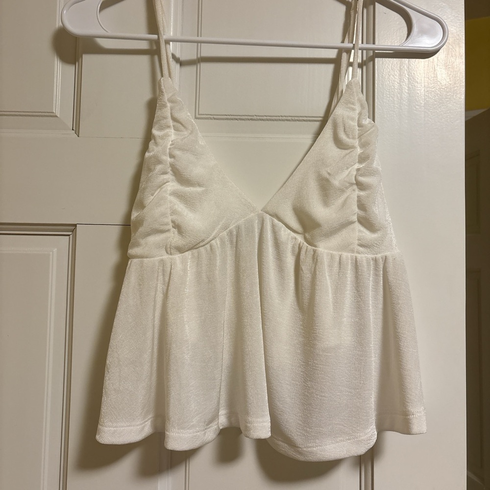 White Flowy Top
